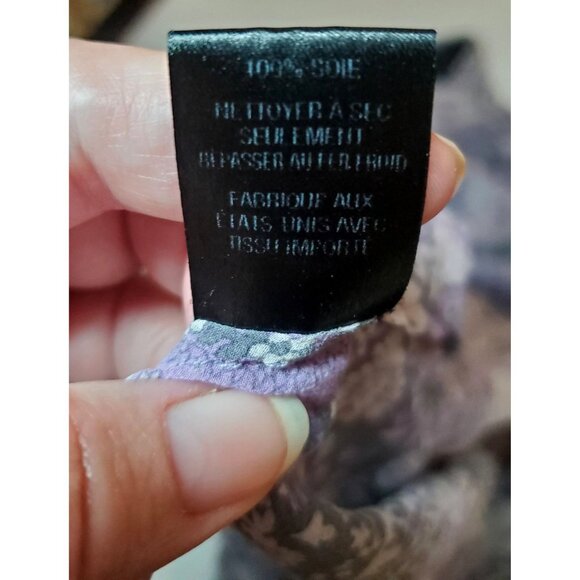 Nili Lotan Acaidia Blouse Women Small 100% Silk Purple Paisley Sheer Top Boho - Picture 13 of 16